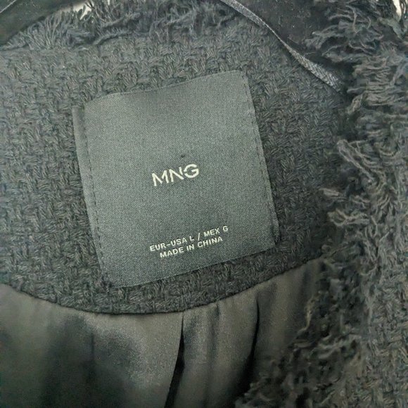 MANGO Pocket Tweed Jacket black - size L - Picture 9 of 9